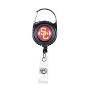 USC Trojans Cardinal SC Interlock Carabiner Badge Reel